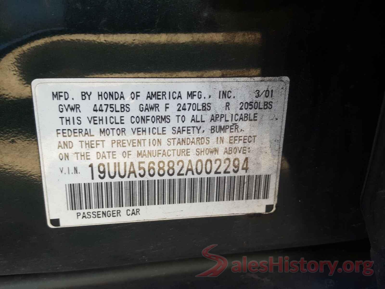 1HGCV1F3XJA193034 2002 ACURA TL