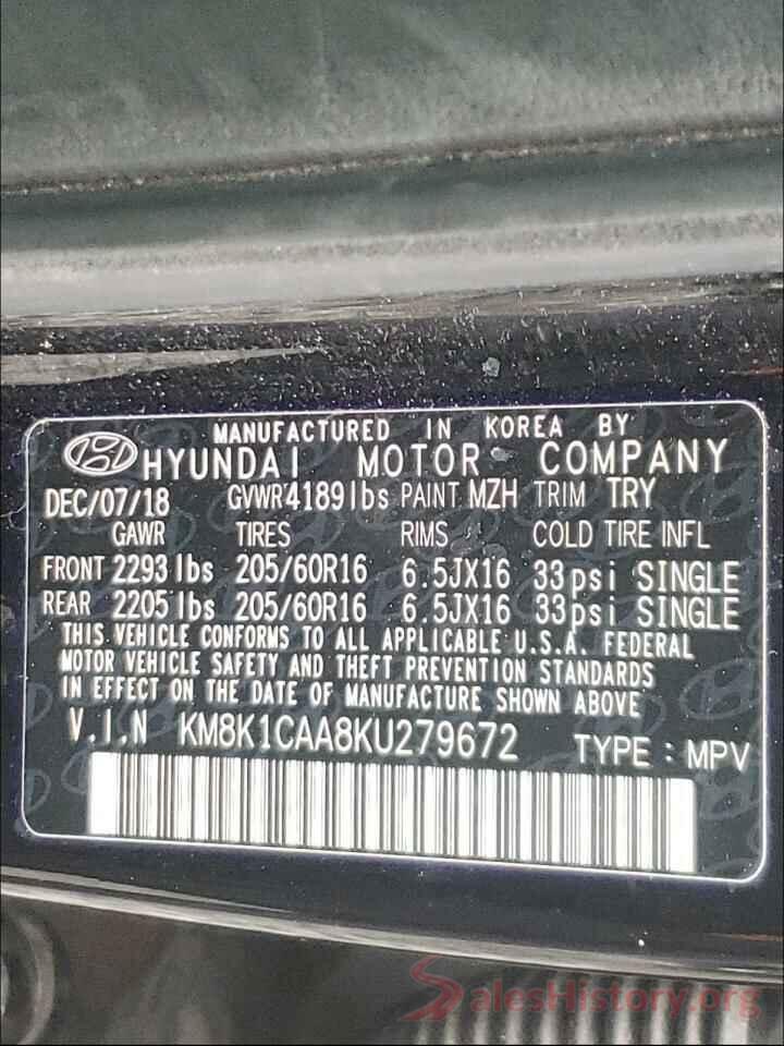 5XYPG4A39GG157945 2019 HYUNDAI KONA