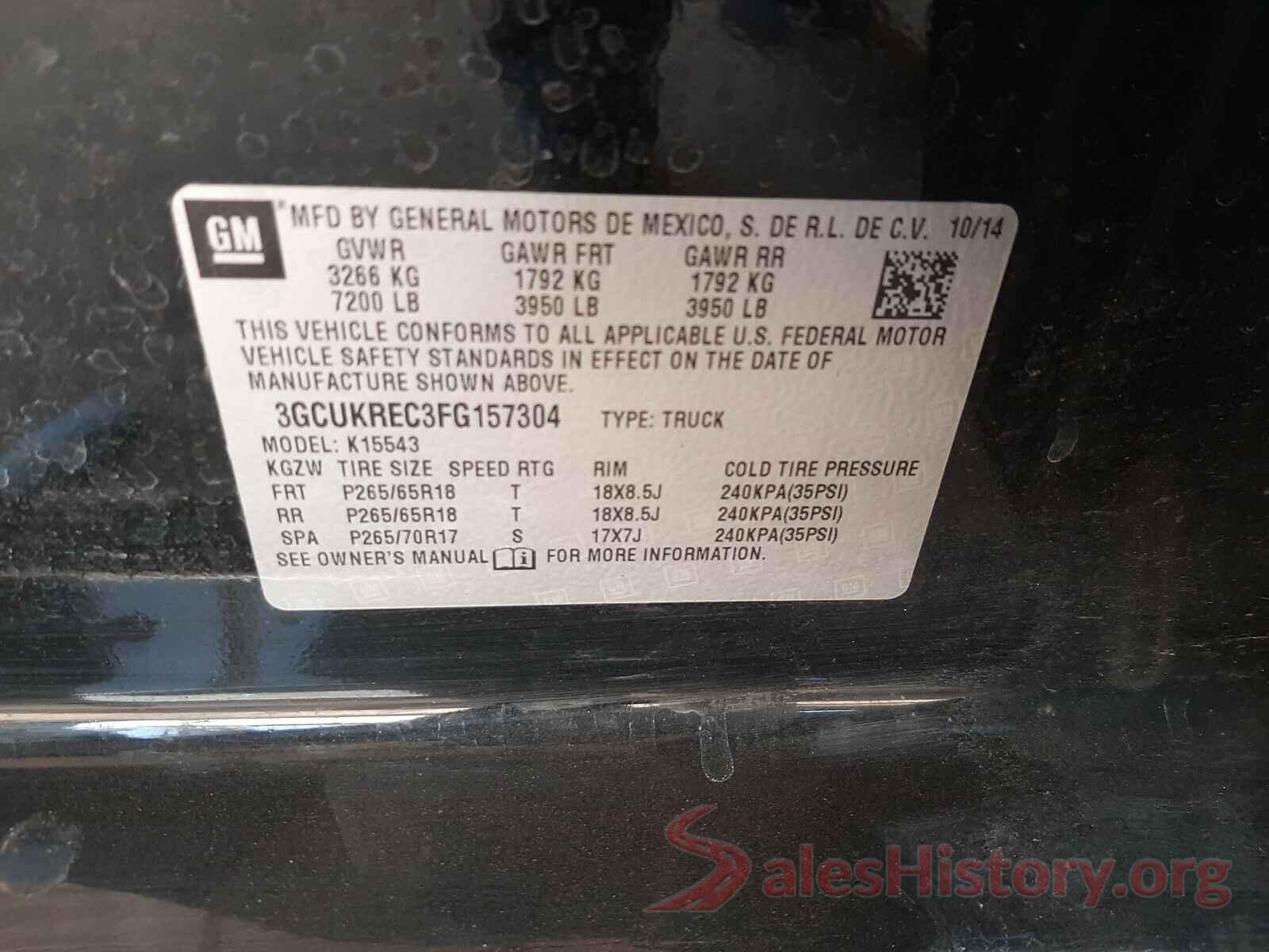 SHHFK7H49HU226540 2015 CHEVROLET SILVERADO