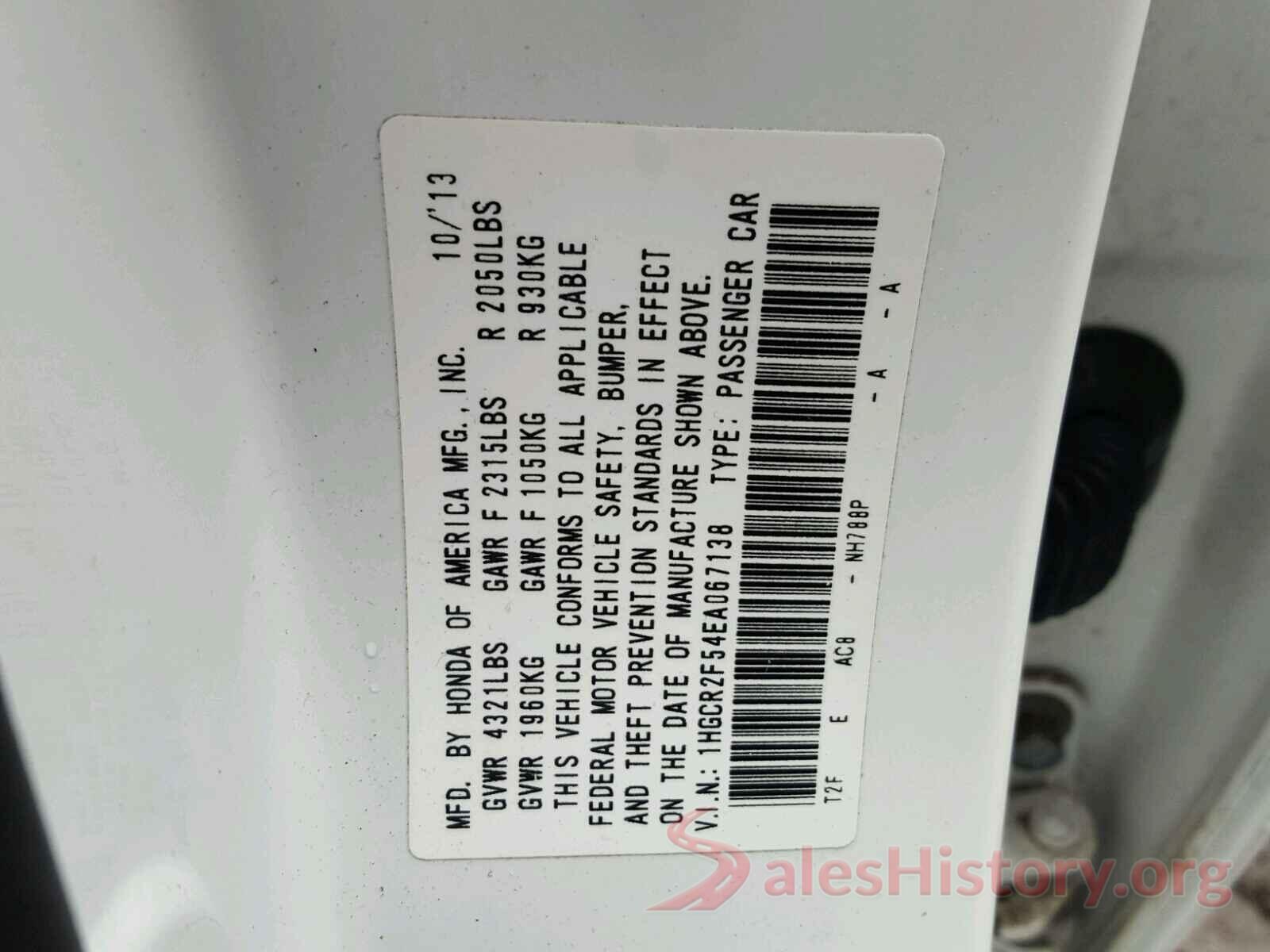 5YFBURHE3HP608114 2014 HONDA ACCORD