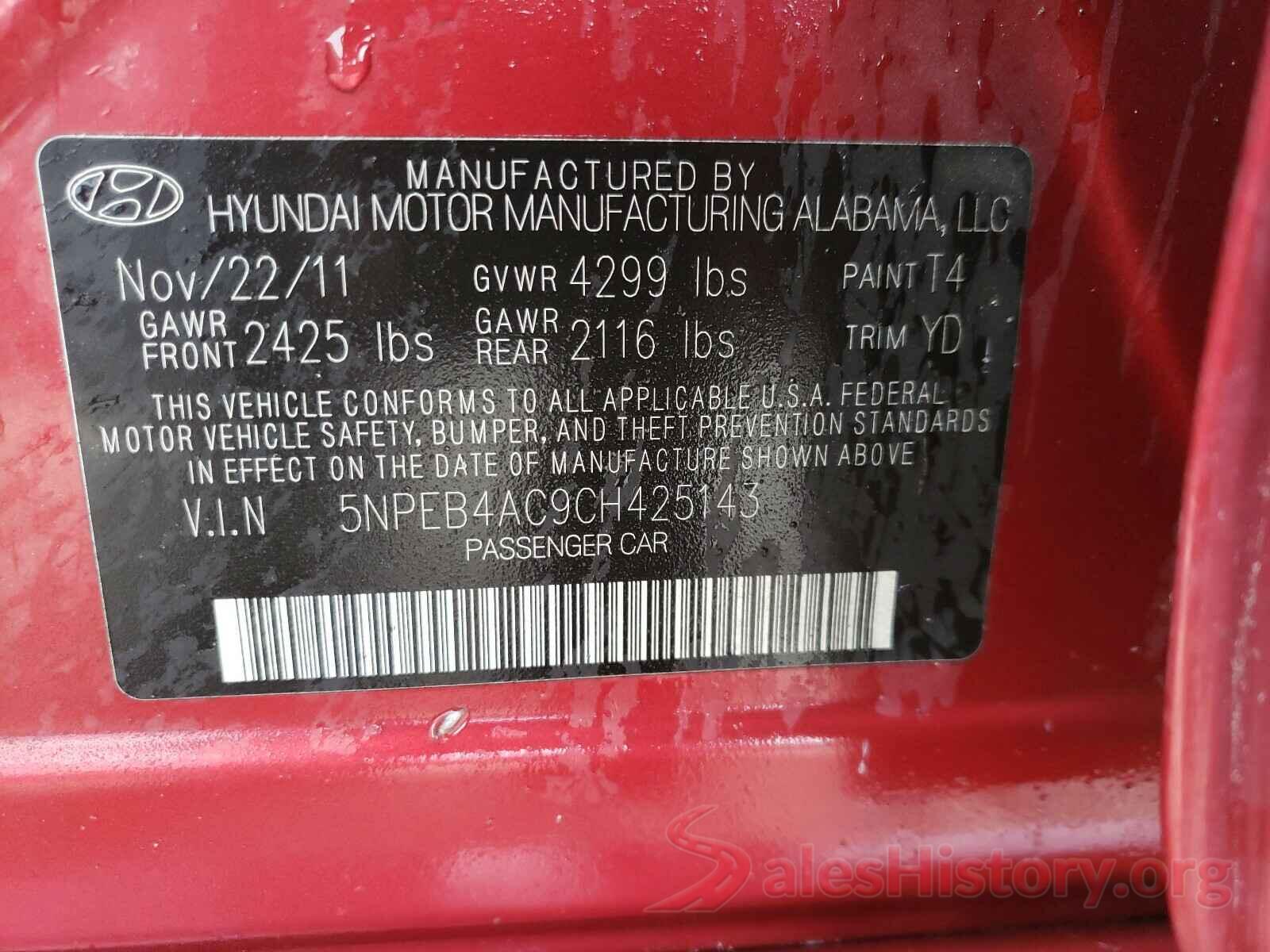 3N1AB7APXJY233767 2012 HYUNDAI SONATA