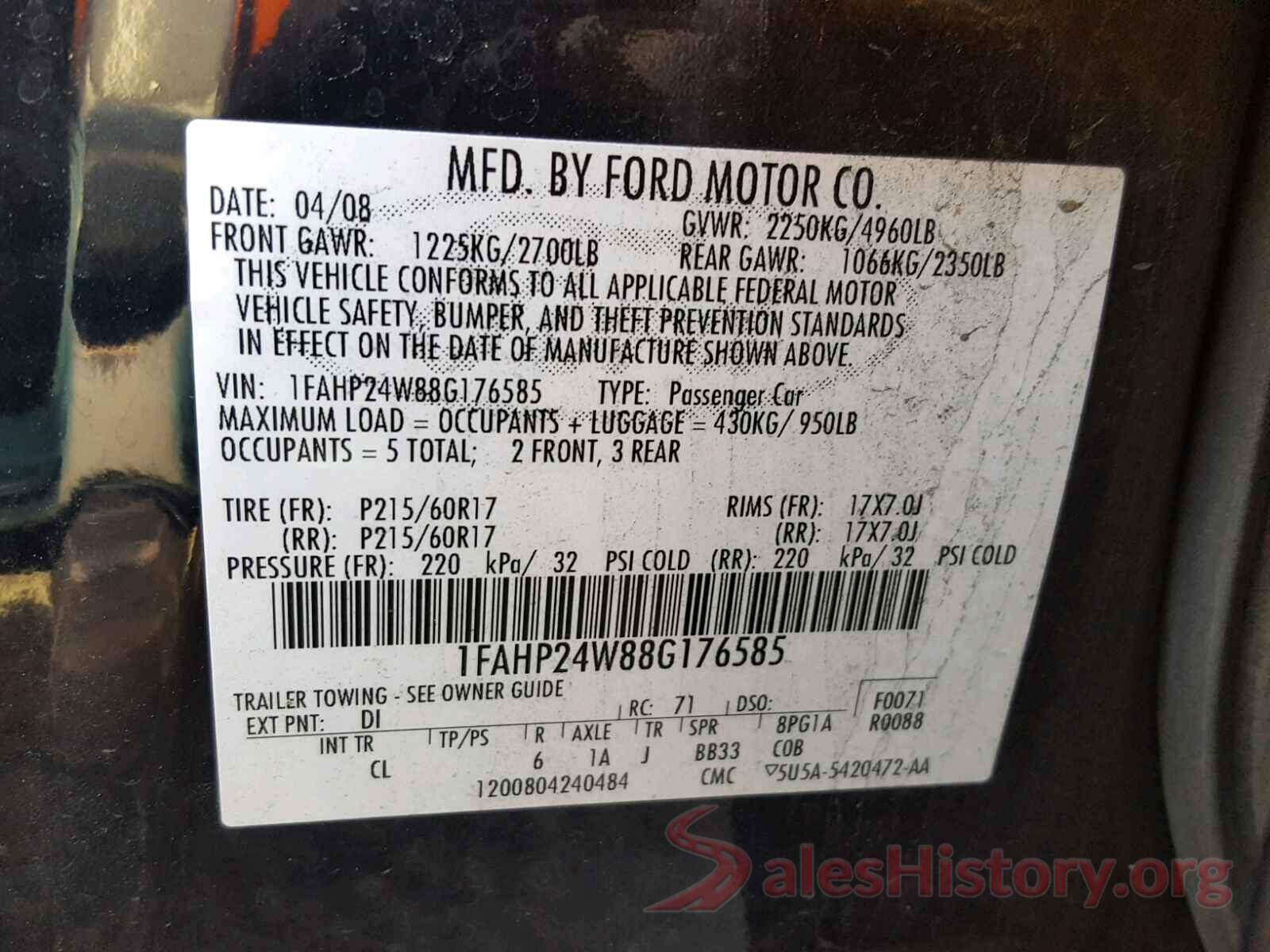 3N6CM0KN9JK691739 2008 FORD TAURUS