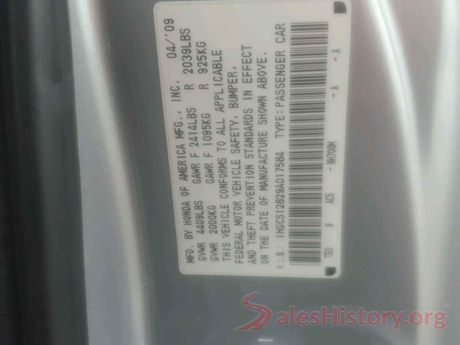 5YFEPRAE8LP071683 2009 HONDA ACCORD