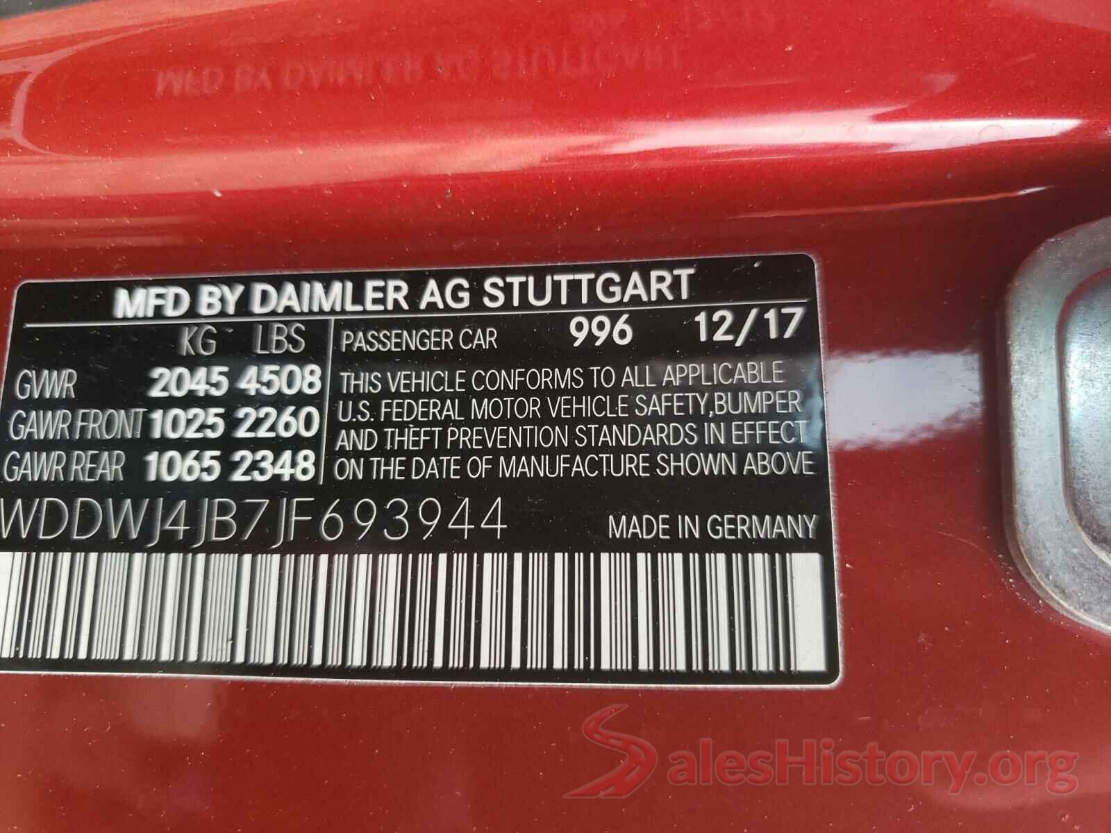 WDDWJ4JB7JF693944 2018 MERCEDES-BENZ C CLASS