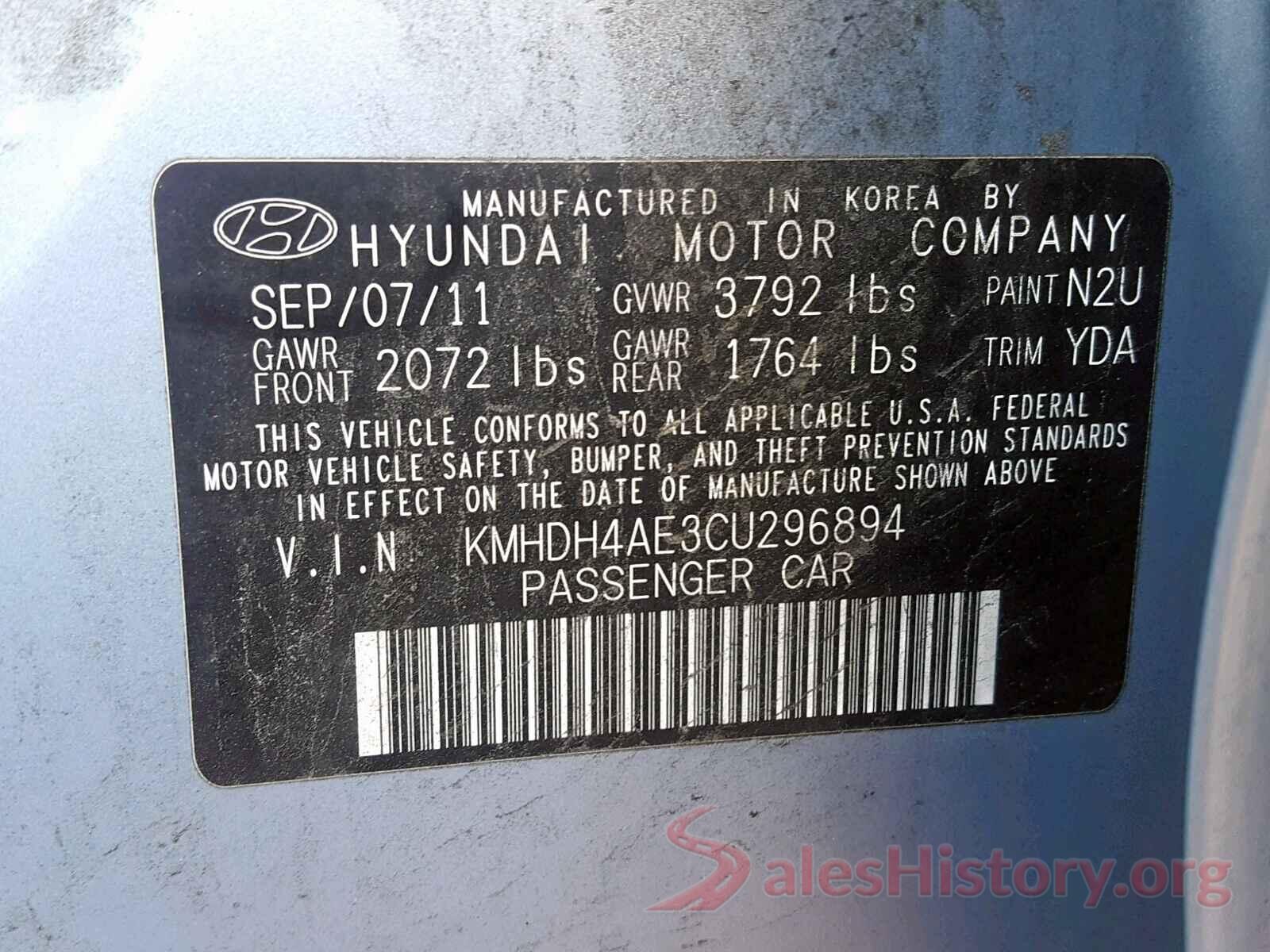 3N6CM0KN2LK705354 2012 HYUNDAI ELANTRA