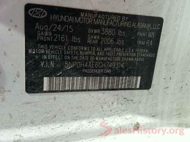 JTDS4MCE1MJ058808 2016 HYUNDAI ELANTRA