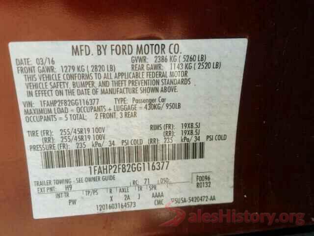 1N4AA6AP9HC447961 2016 FORD TAURUS