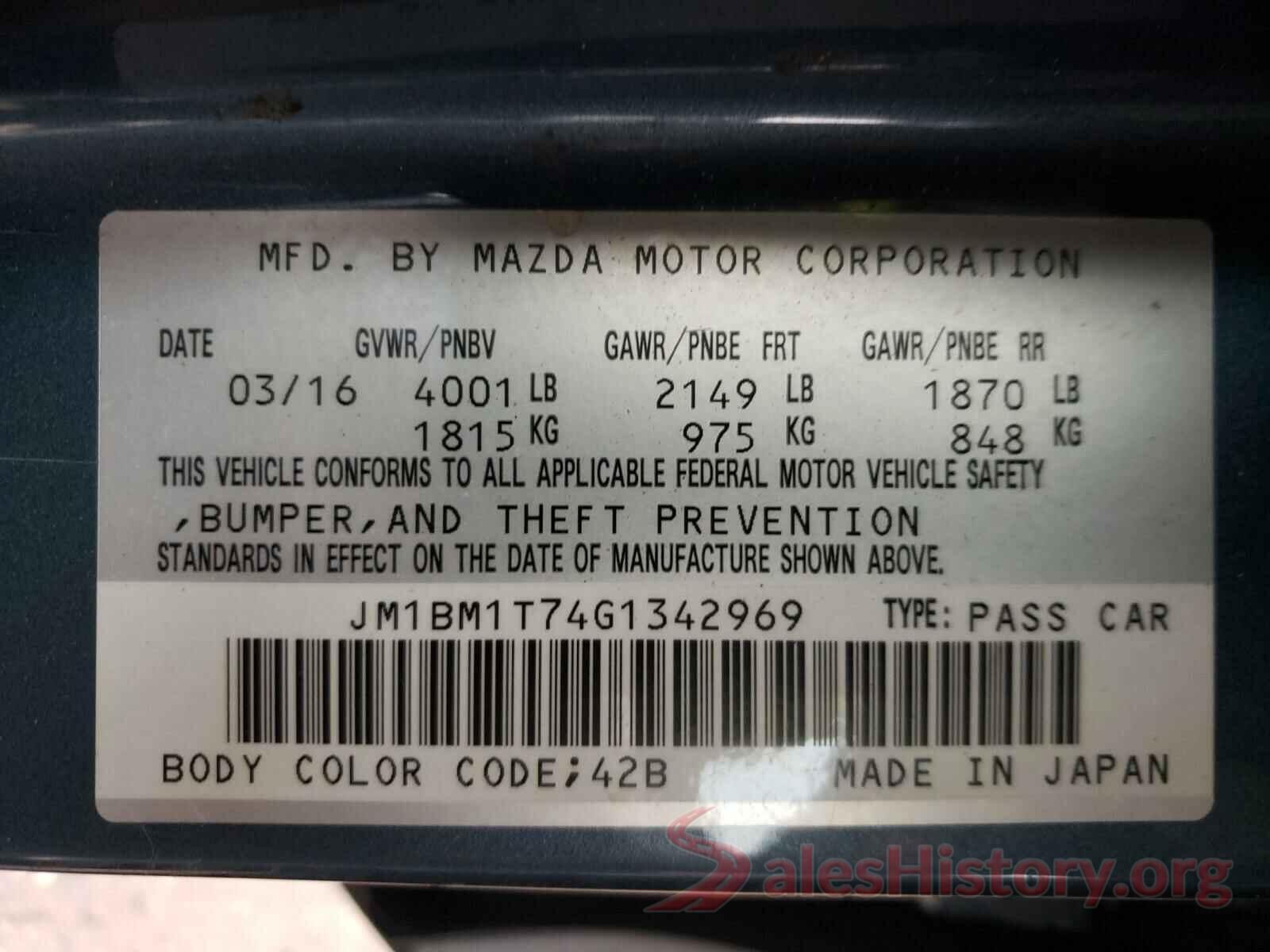 JM1BM1T74G1342969 2016 MAZDA 3