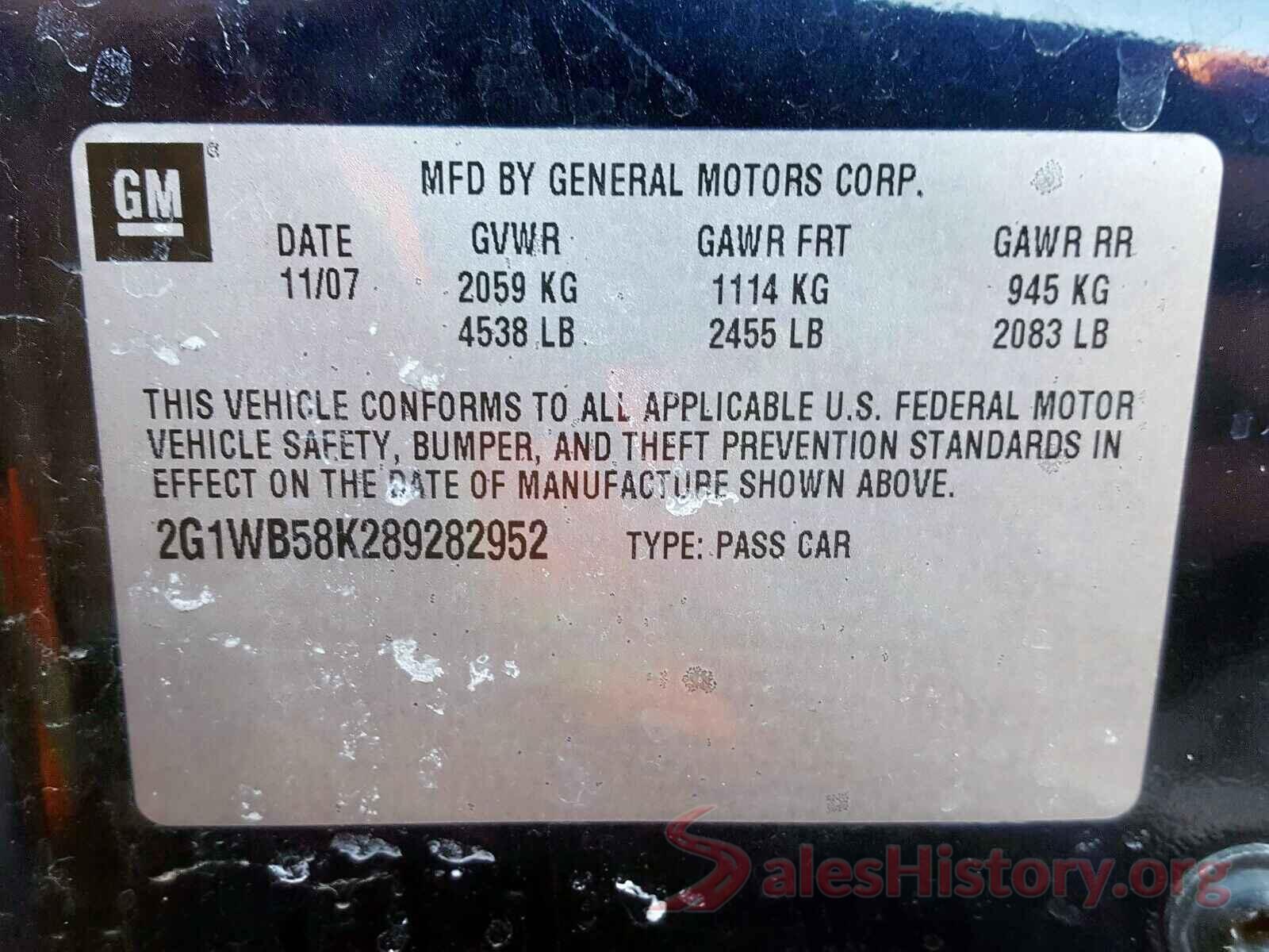 2HKRM3H79GH567612 2008 CHEVROLET IMPALA