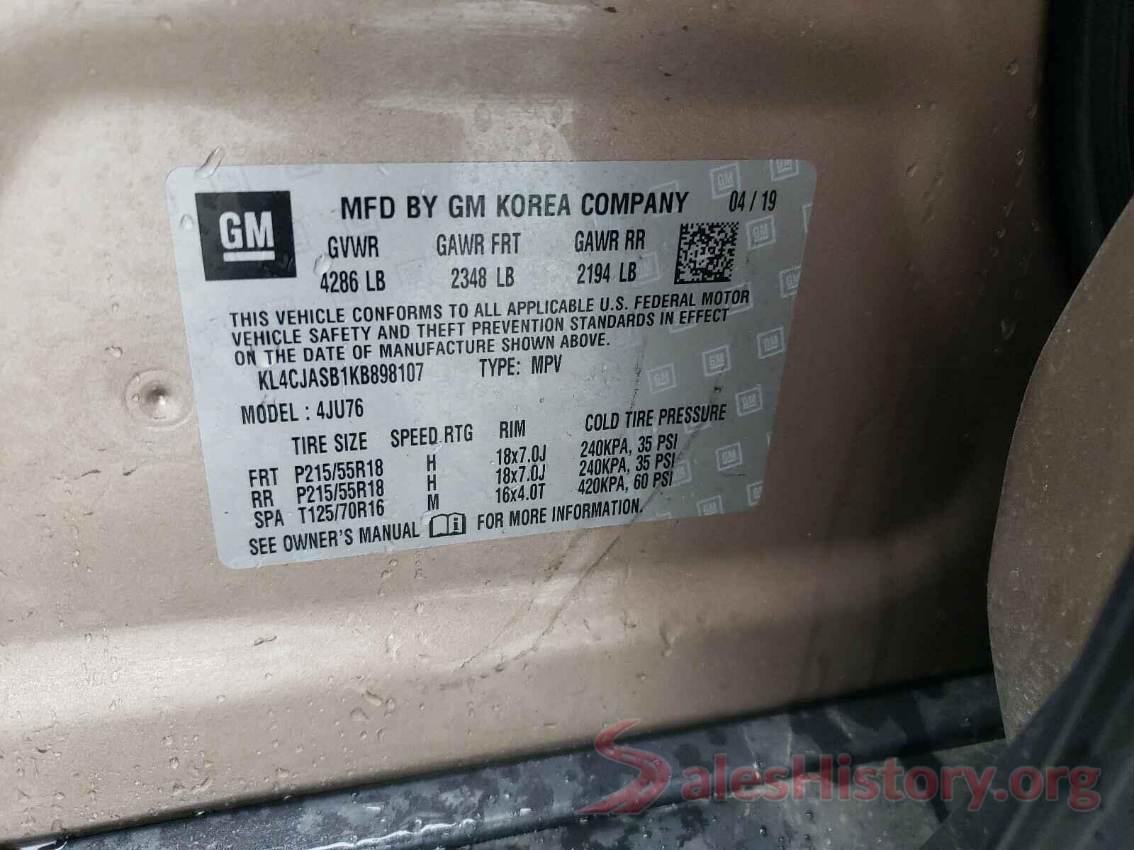 2GNALCEK0H6206128 2019 BUICK ENCORE