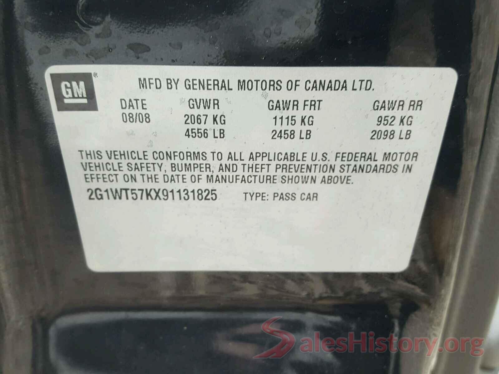 WDCTG4GB4GJ205097 2009 CHEVROLET IMPALA