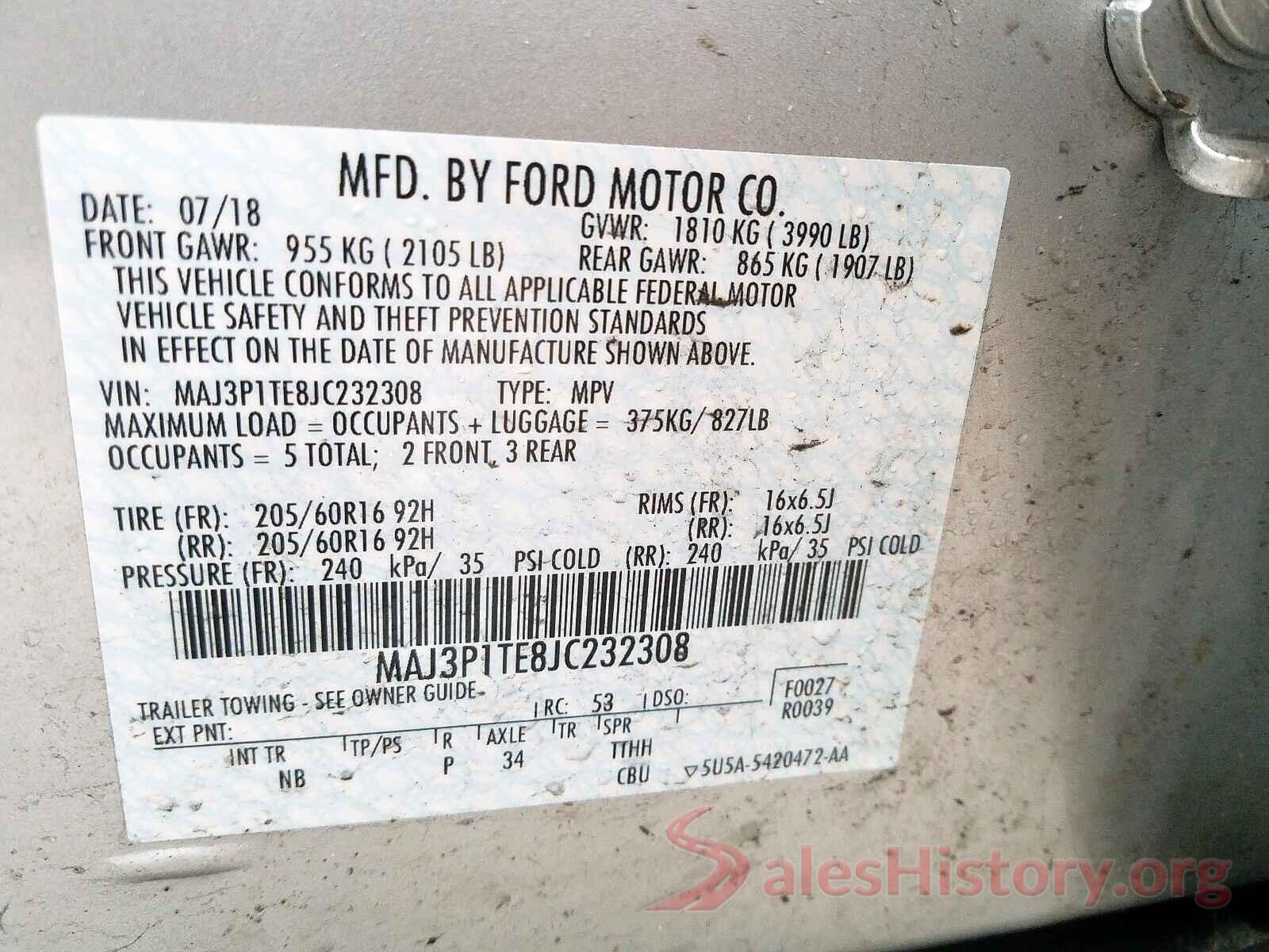 JF2GTAMC5JH271964 2018 FORD ALL OTHER