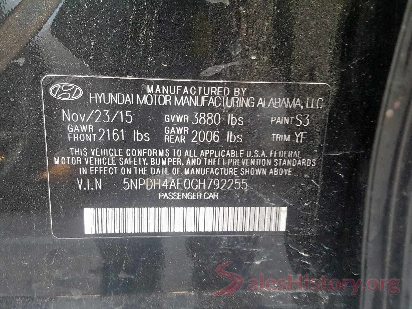 JTJGJRDZ5L5007832 2016 HYUNDAI ELANTRA