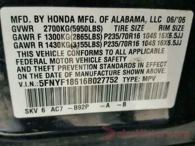 JTDKARFU4G3011208 2006 HONDA PILOT