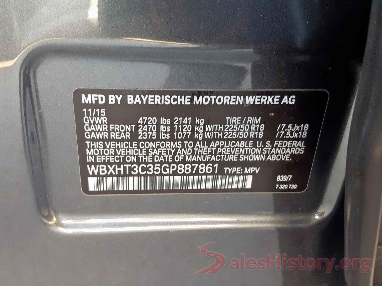 1FA6P8CF6H5249072 2016 BMW X1