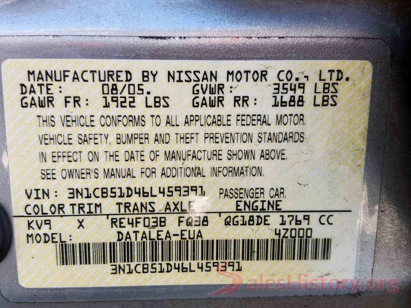 3N1CN7AP1KL804576 2006 NISSAN SENTRA