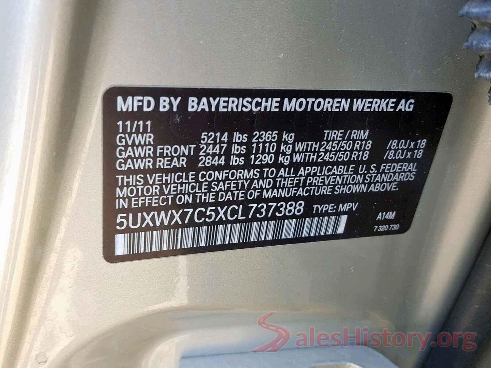 YV4102DK1L1458721 2012 BMW X3