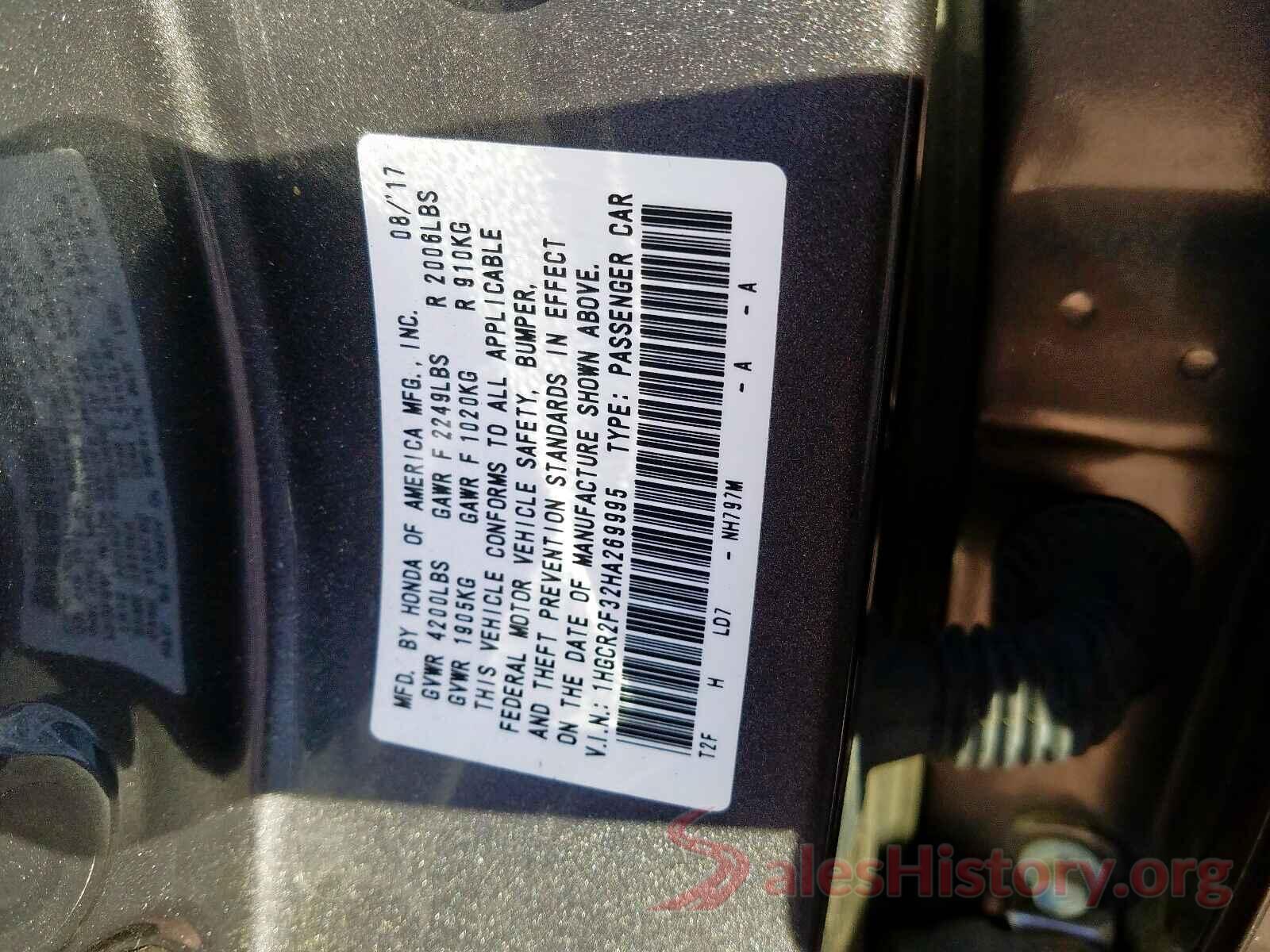 JTDS4RCE7LJ024254 2017 HONDA ACCORD