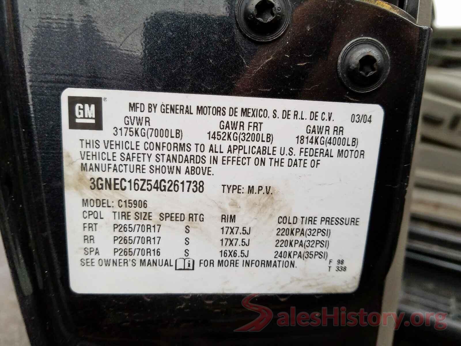 1FMJK2AT1LEA36849 2004 CHEVROLET SUBURBAN