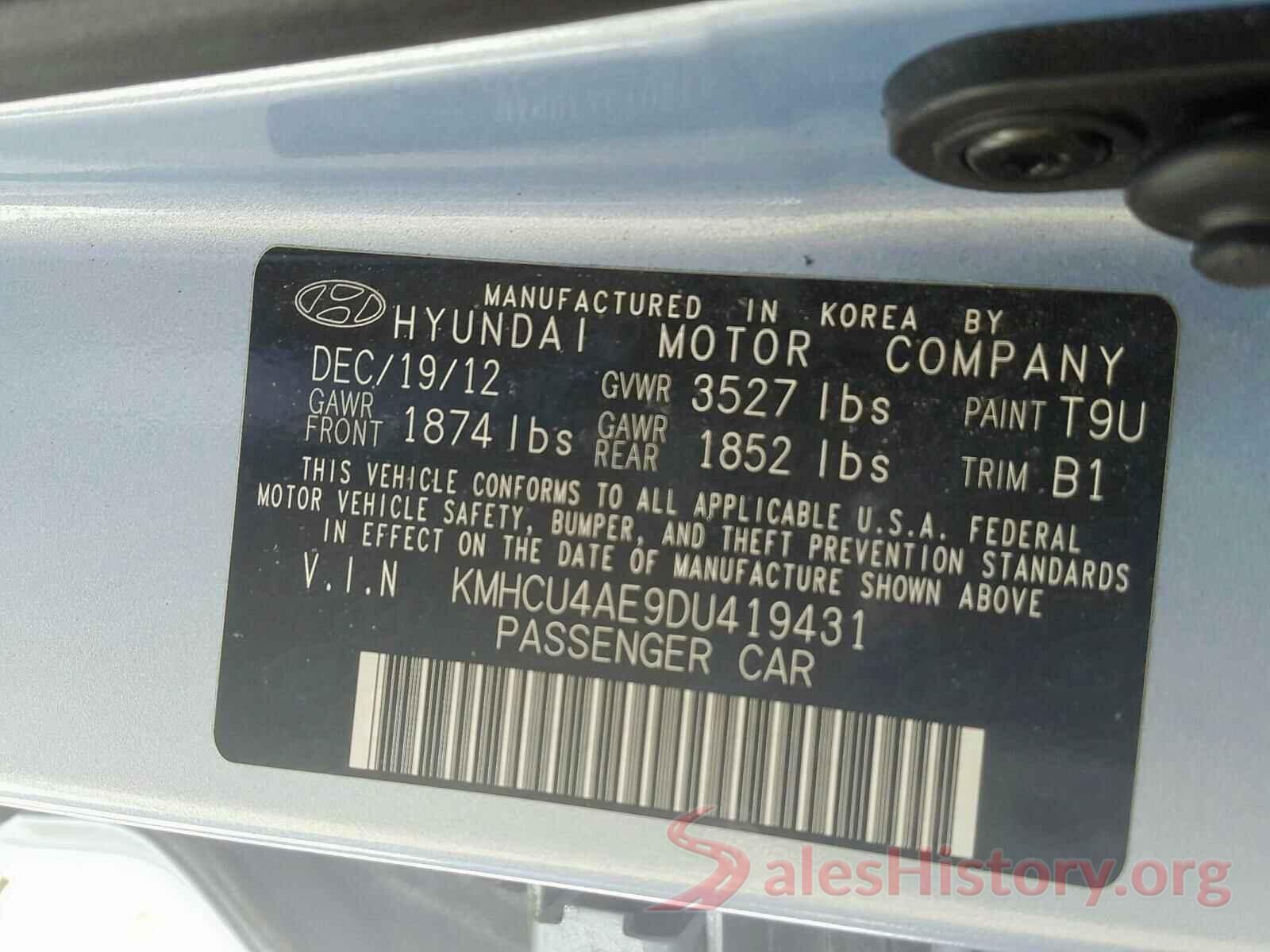 2T1BURHE6GC632468 2013 HYUNDAI ACCENT