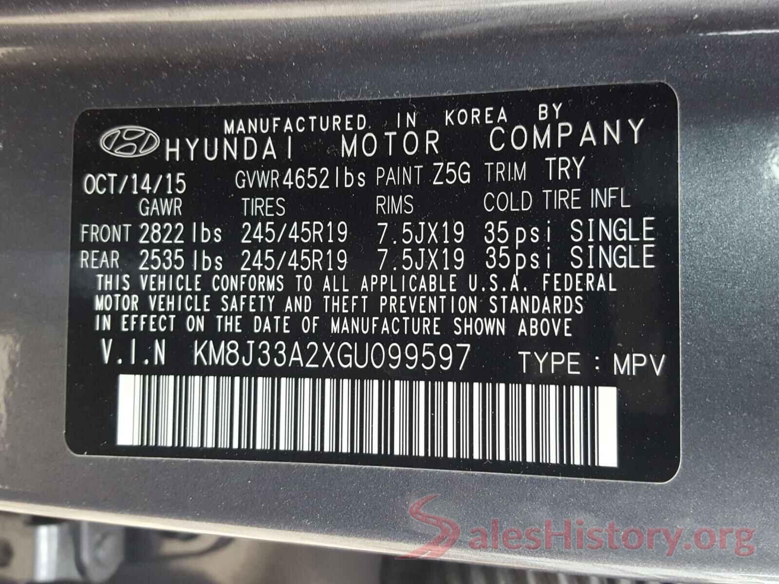 KM8J33A2XGU099597 2016 HYUNDAI TUCSON