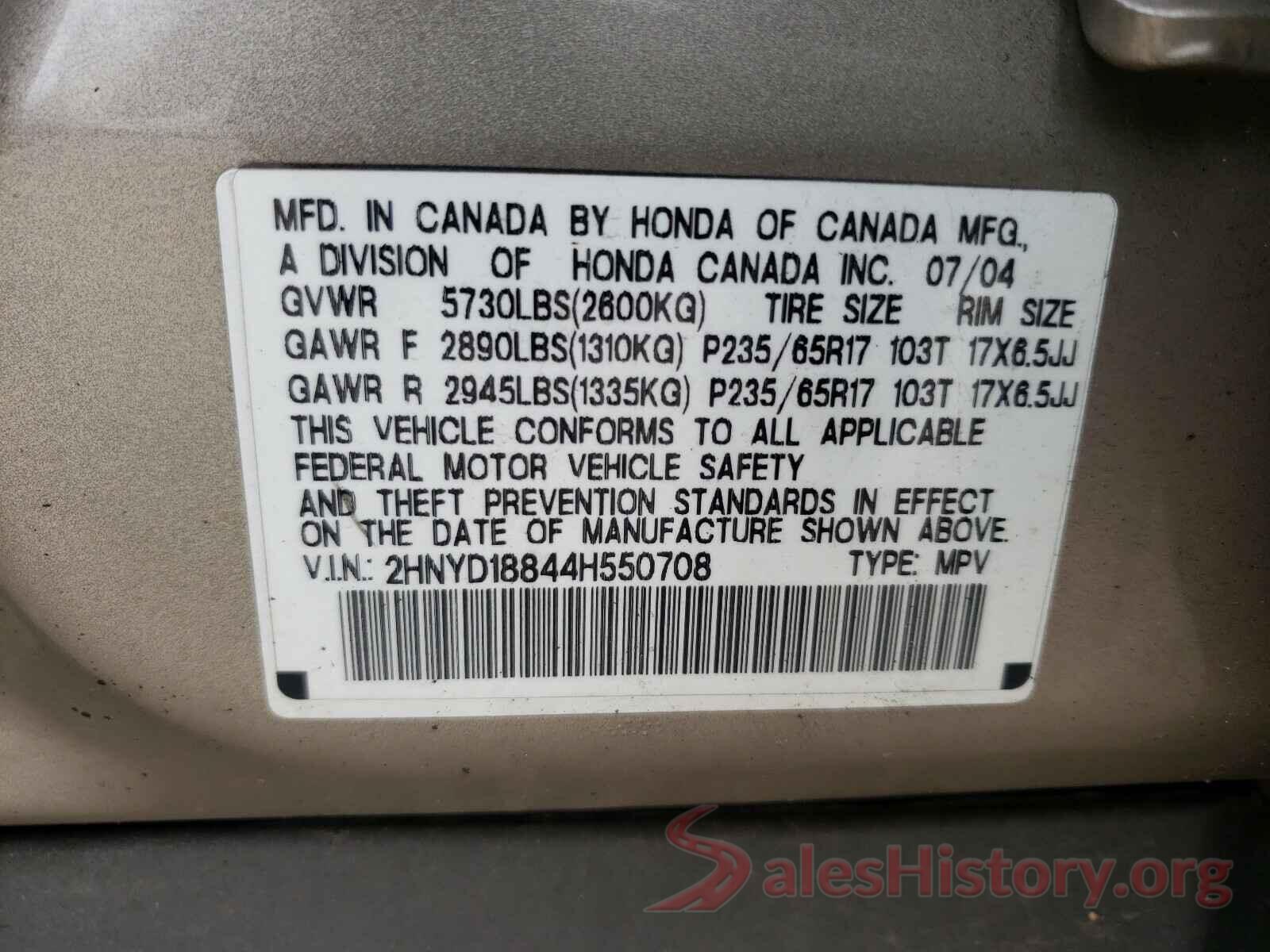 1G1JD5SB0K4148772 2004 ACURA MDX