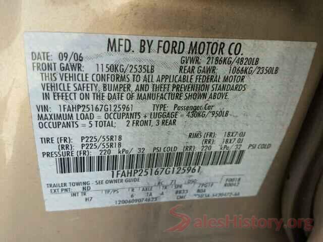 2T3P1RFV8KC015090 2007 FORD FIVE HUNDR