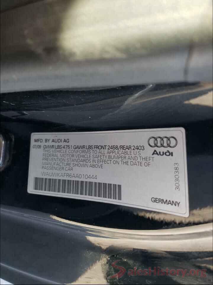 5YFBURHE4GP459923 2010 AUDI A5