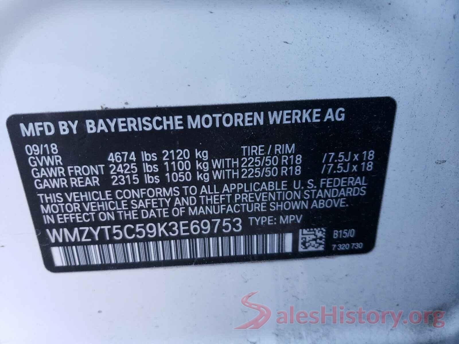 3N1CP5CU8KL551662 2019 MINI COOPER