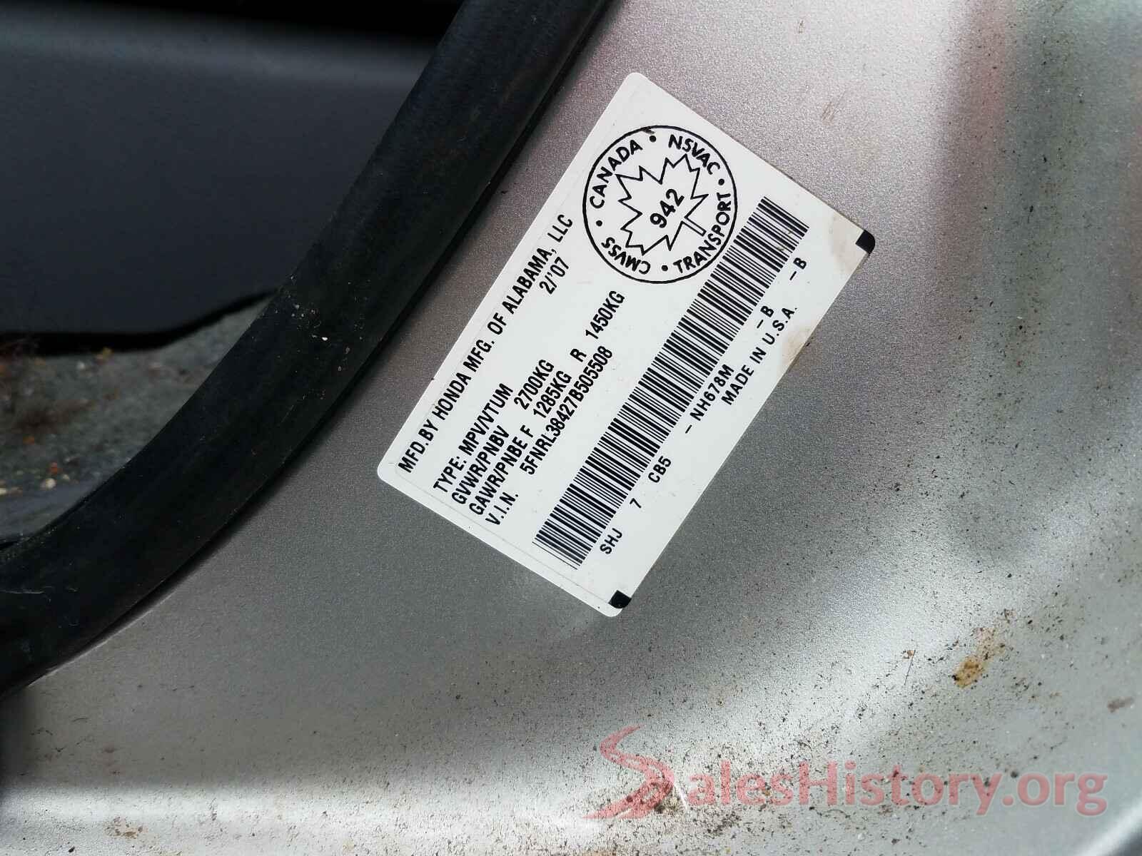 3N1CE2CPXGL357575 2007 HONDA ODYSSEY