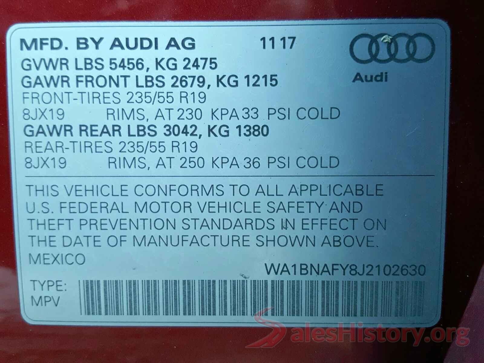 3N1AB7AP9KY205959 2018 AUDI Q5