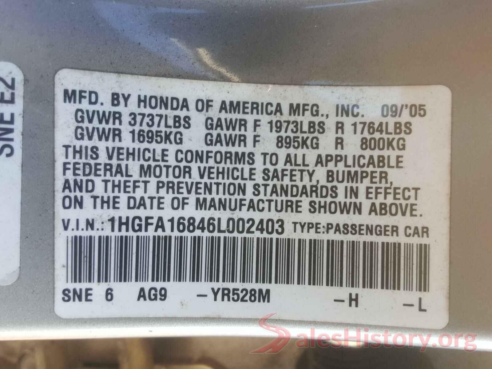 4S4BSANC8H3395904 2006 HONDA CIVIC