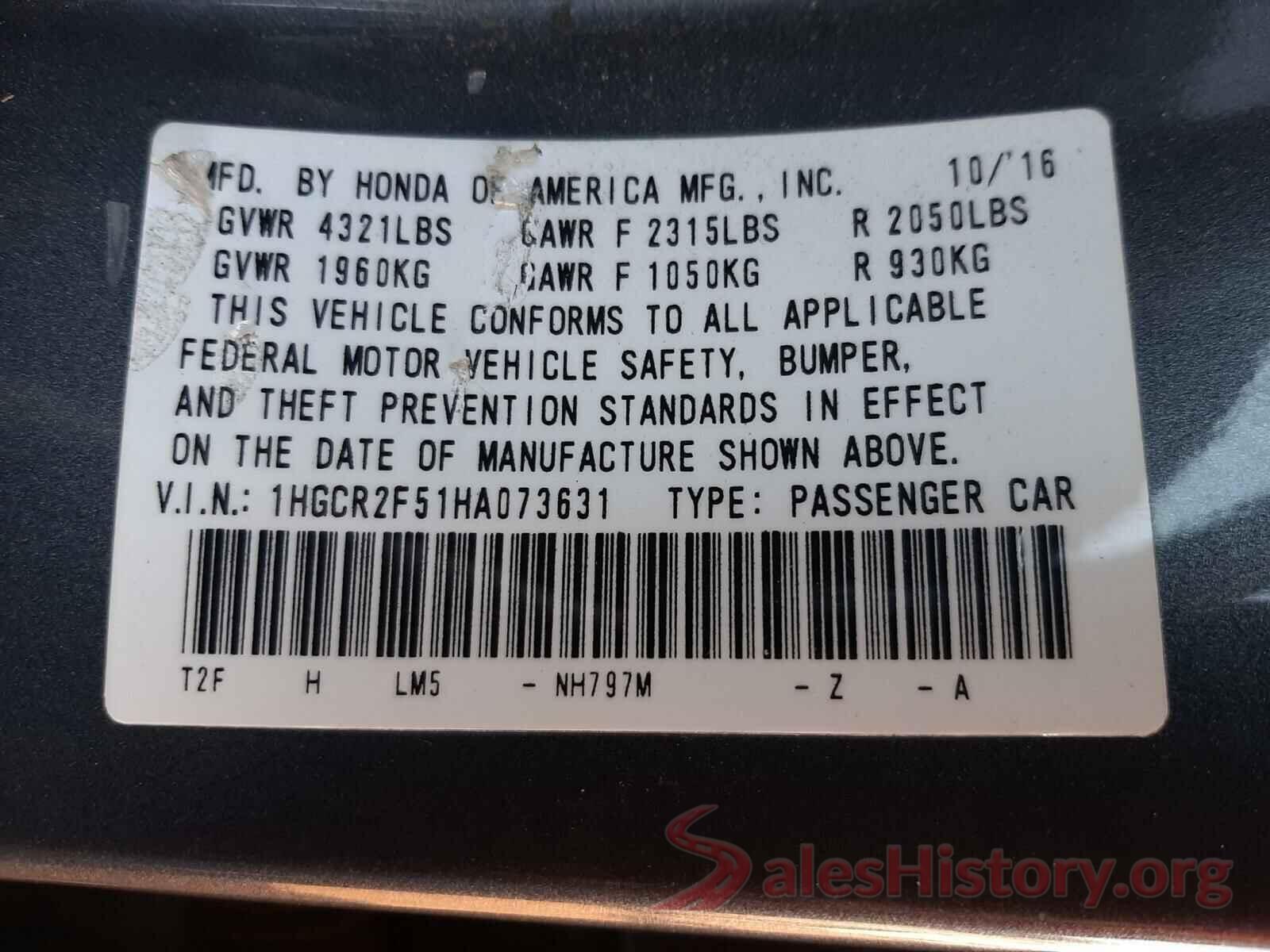 1HGCR2F51HA073631 2017 HONDA ACCORD