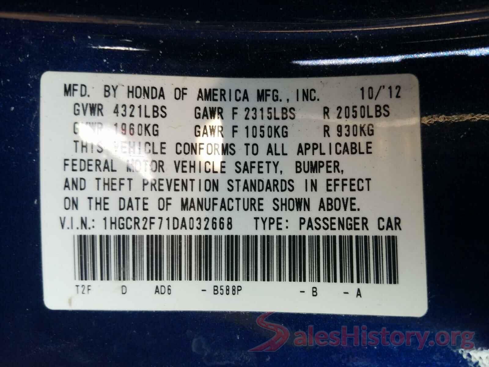 KNDJN2A21G7374636 2013 HONDA ACCORD