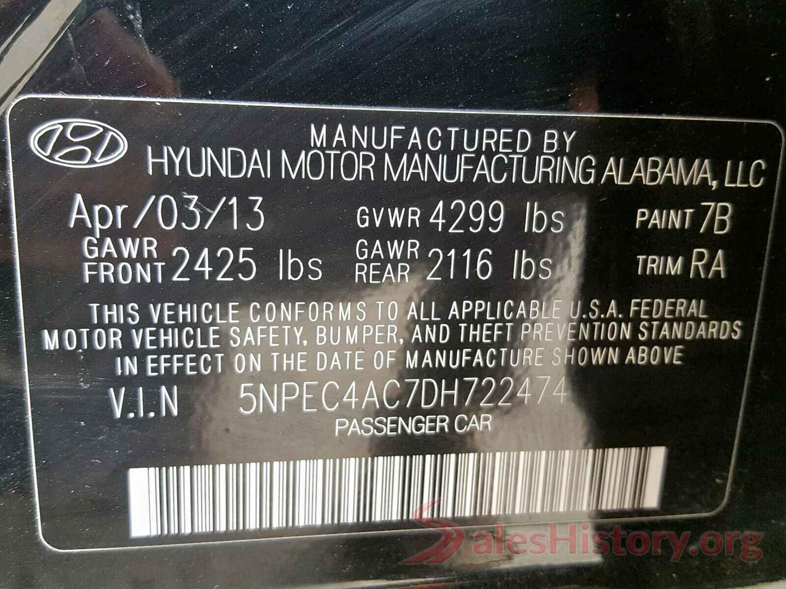 4S4BTACCXL3253255 2013 HYUNDAI SONATA