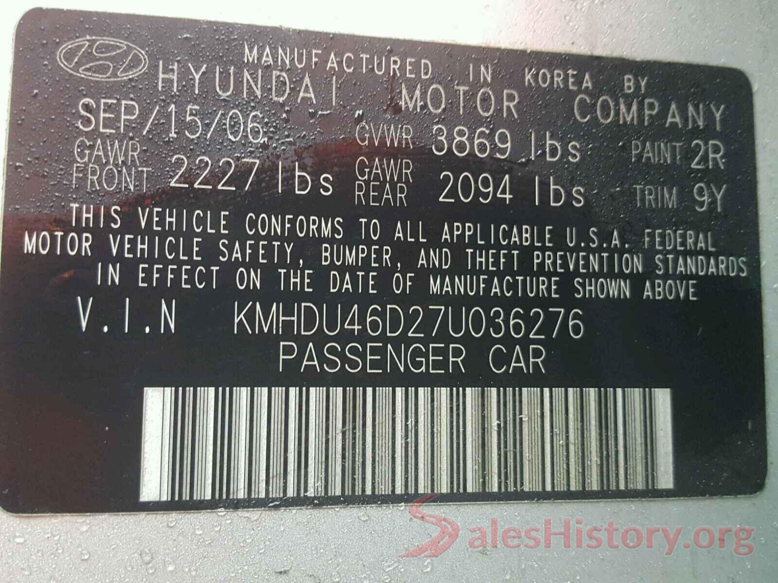 00000000000184355 2007 HYUNDAI ELANTRA