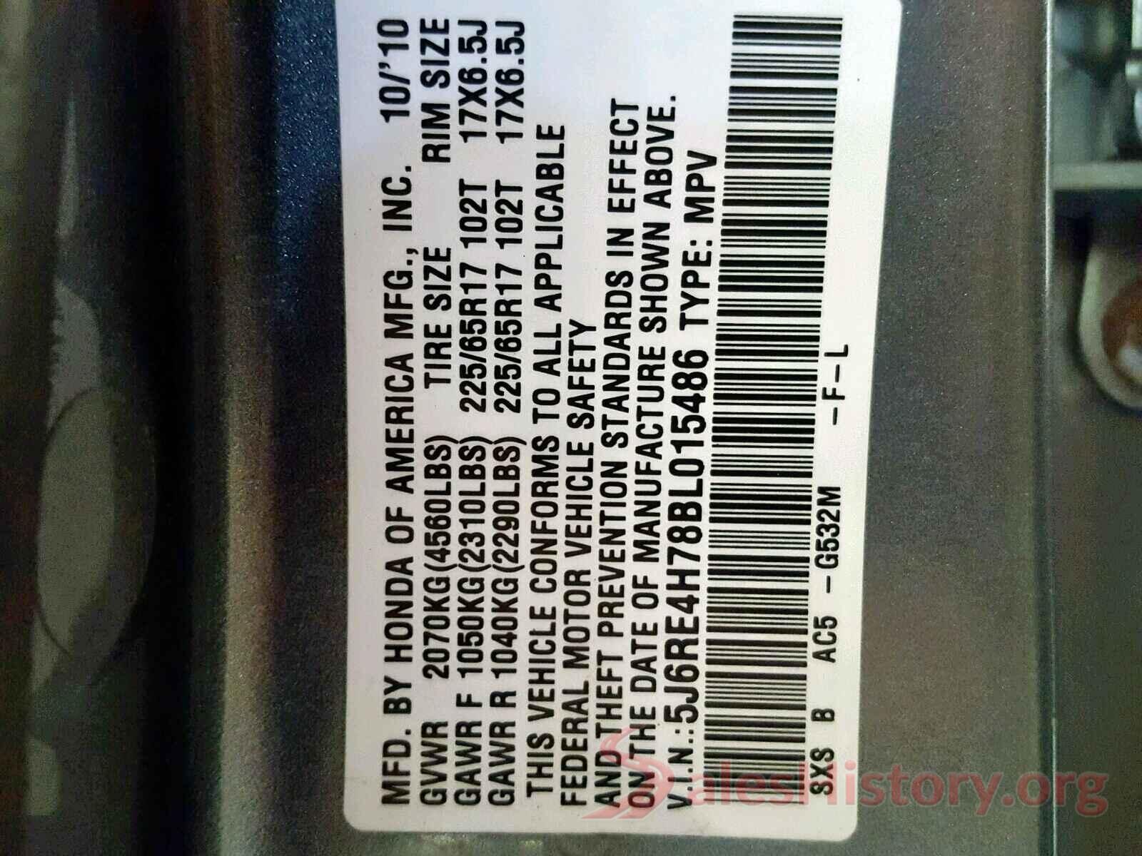 3MYDLBYVXKY503825 2011 HONDA CR-V EXL