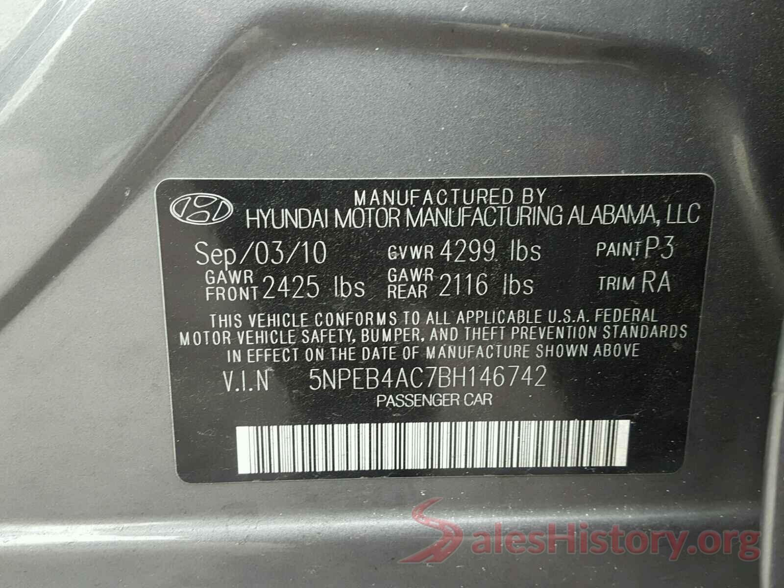 2T3RFREV1GW493689 2011 HYUNDAI SONATA