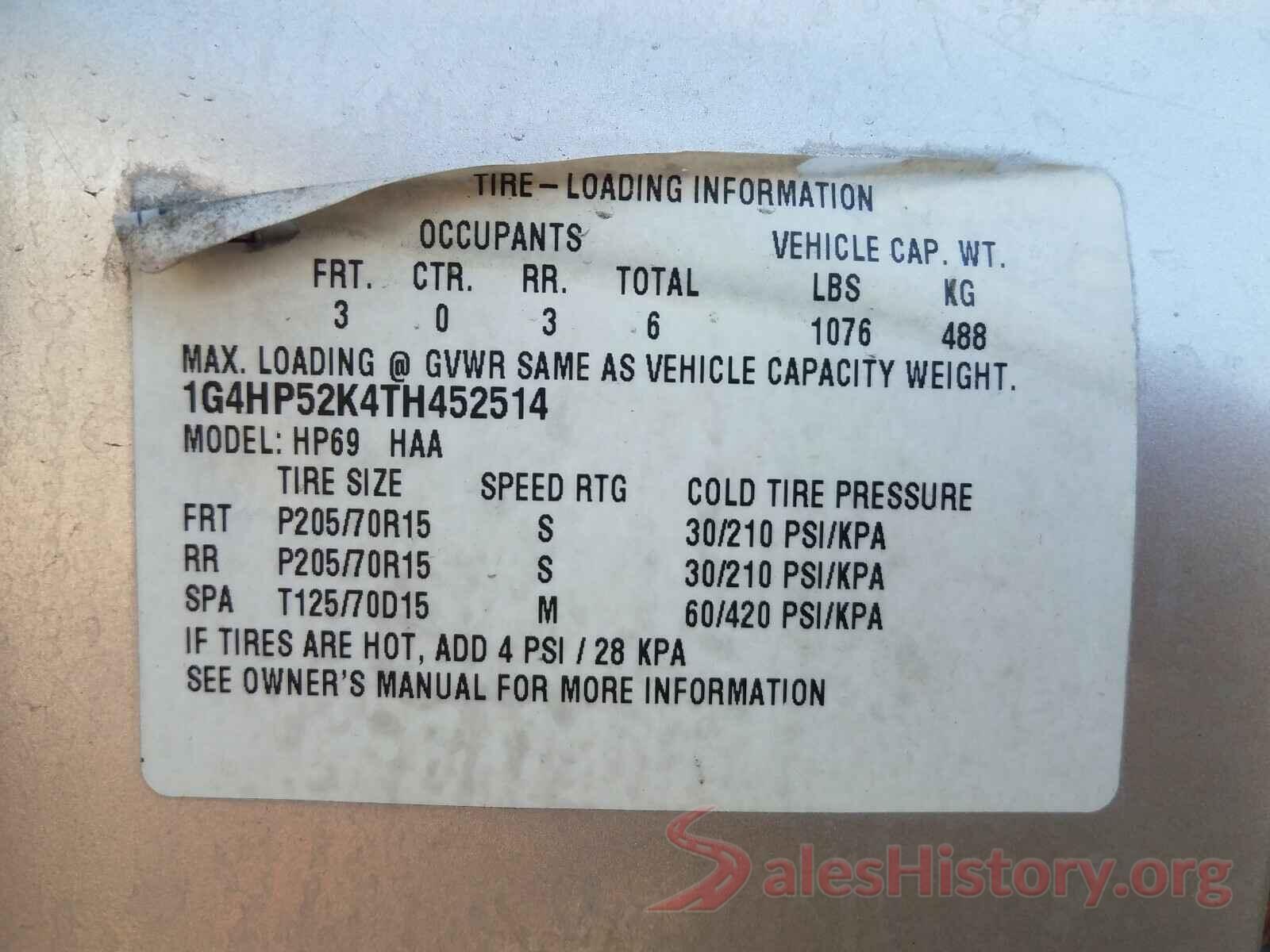 JA4AP4AUXLU008784 1996 BUICK LESABRE