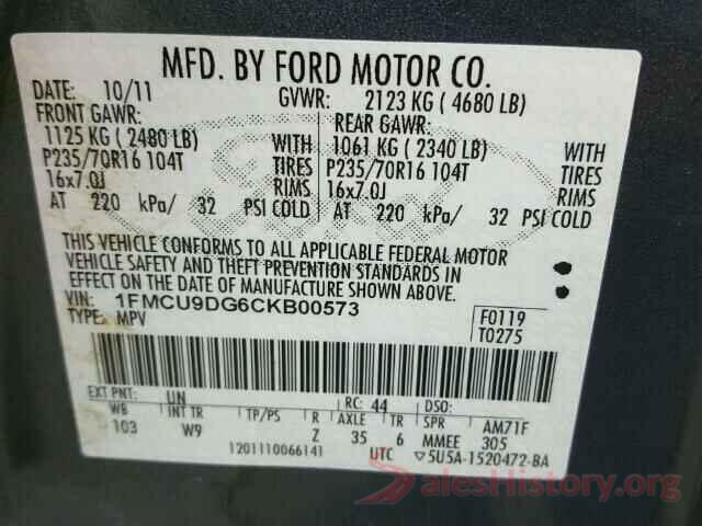 1FADP3F26HL214269 2012 FORD ESCAPE