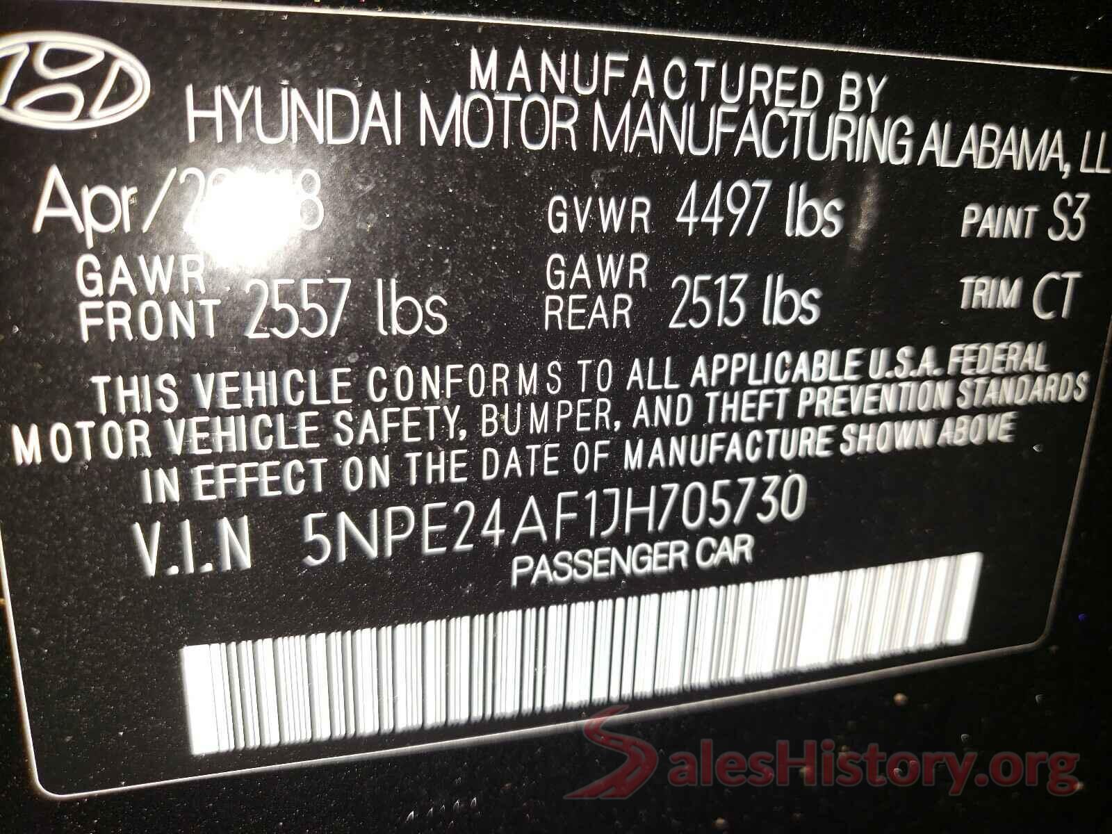 2T3W1RFV4LC075493 2018 HYUNDAI SONATA