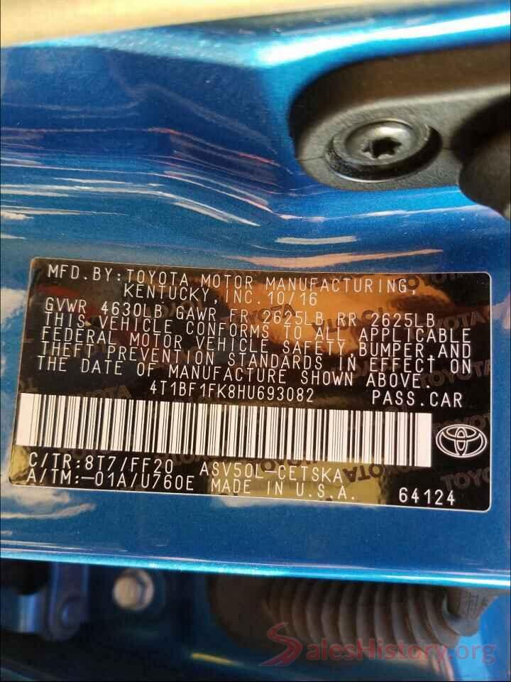 4T1BF1FK8HU693082 2017 TOYOTA CAMRY