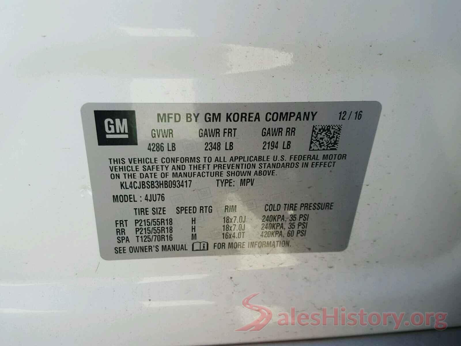 5FNYF5H35GB031298 2017 BUICK ENCORE