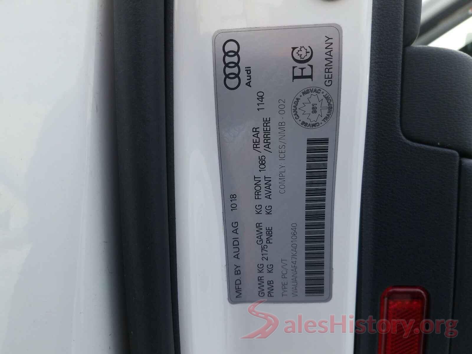 1FTFX1E4XLFA11418 2019 AUDI A4