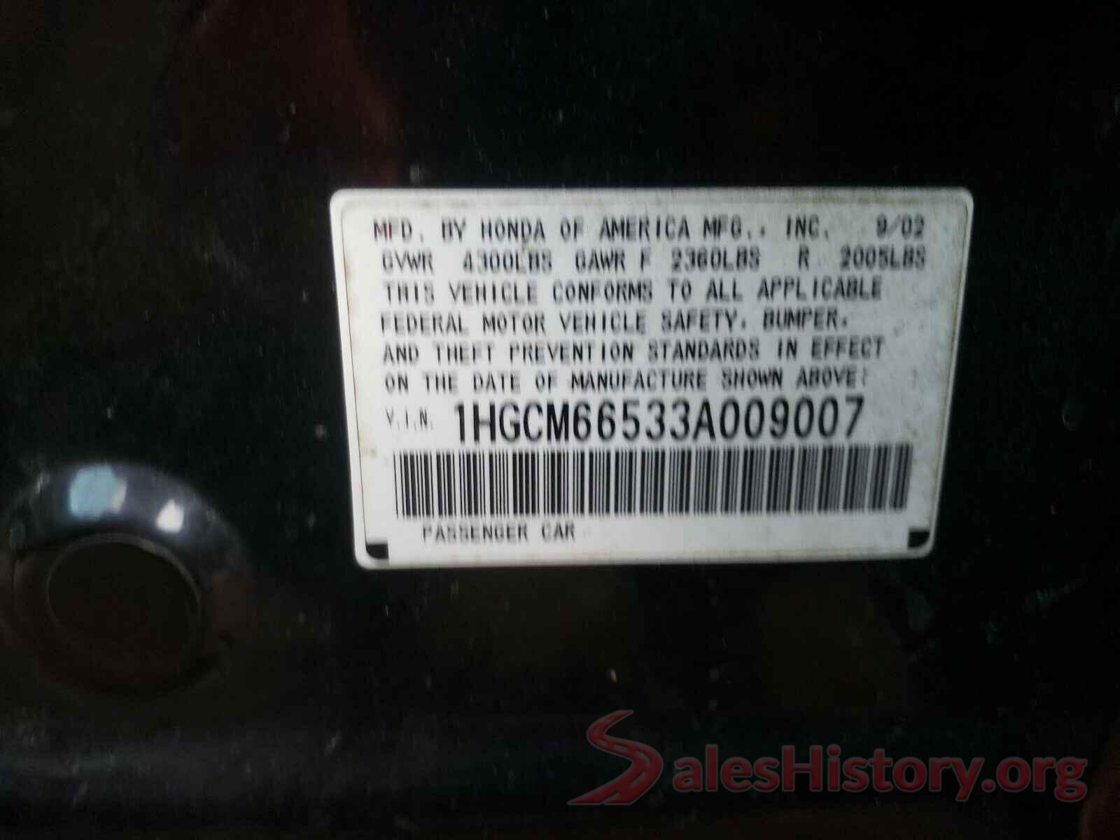 JF1GPAB6XG8272560 2003 HONDA ACCORD