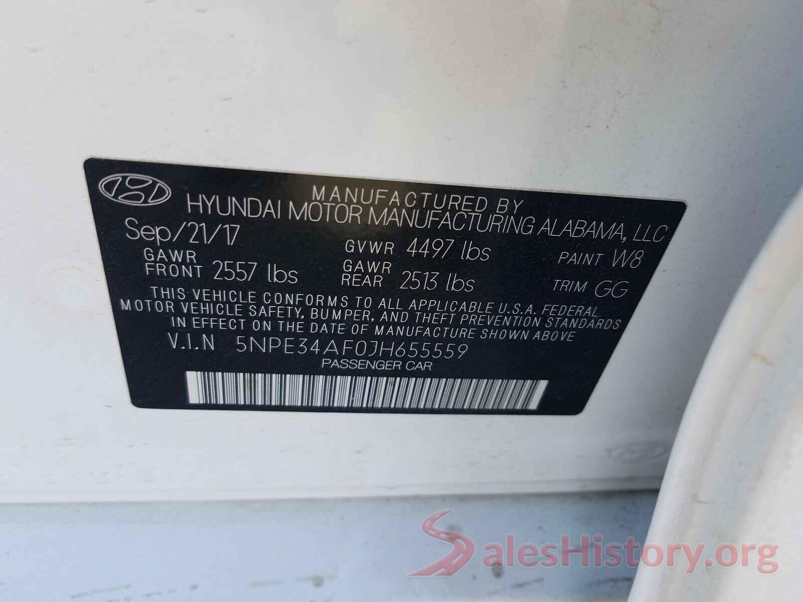 5NPE34AF0JH655559 2018 HYUNDAI SONATA