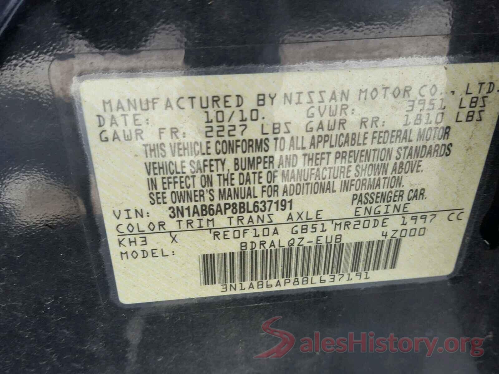 JTEBU5JR1K5664641 2011 NISSAN SENTRA