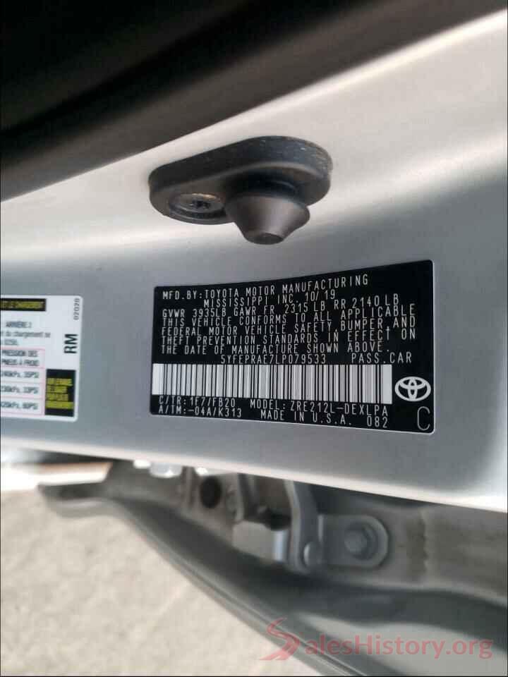 5YFEPRAE7LP079533 2020 TOYOTA COROLLA