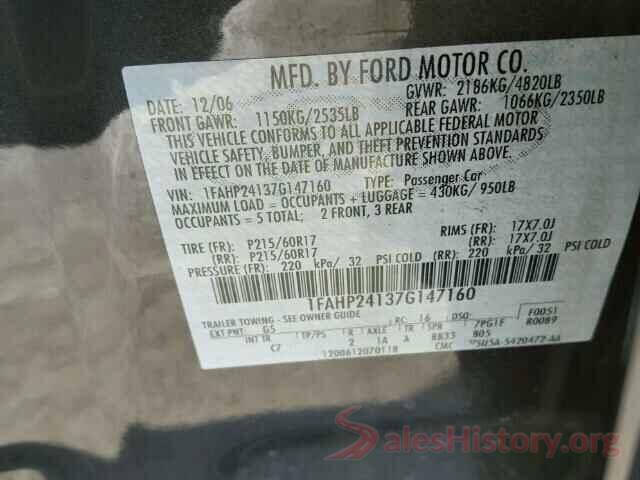 4T1B11HK5JU097901 2007 FORD FIVE HUNDR