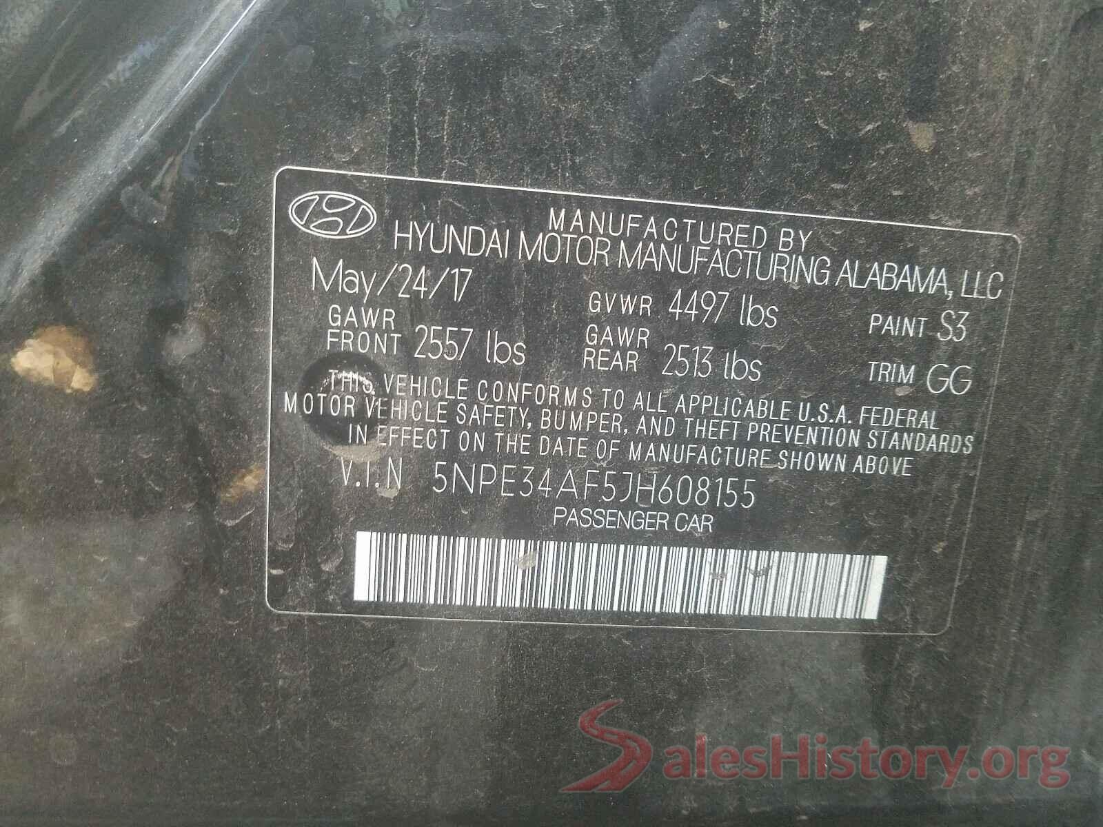 5NPE34AF5JH608155 2018 HYUNDAI SONATA